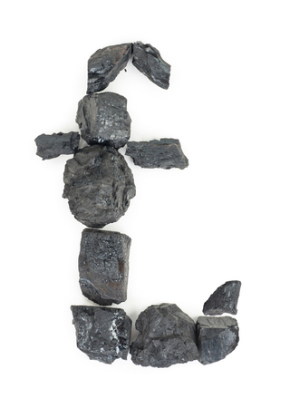 GBP symbol from coal nuggetの写真素材