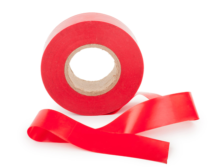 Red electrical tapeの写真素材