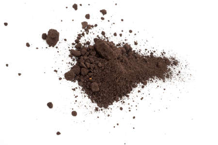 Heap of soil on a white background