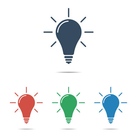 Light bulb icon - simple flat design, vectorのイラスト素材