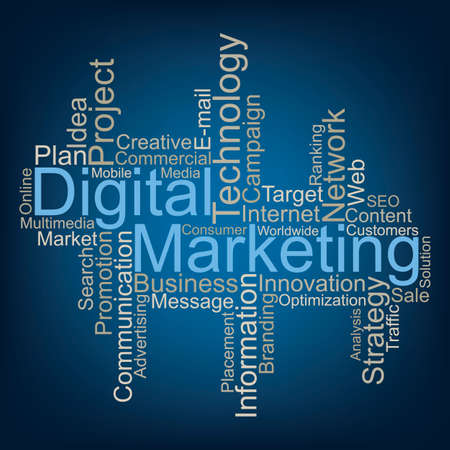 Digital Marketing word cloud, vectorのイラスト素材