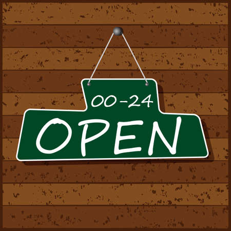 Hanging Open Sign, vectorのイラスト素材