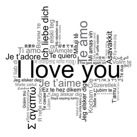 I love you tag cloud, vectorのイラスト素材
