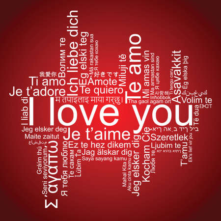 I love you tag cloud, vectorのイラスト素材