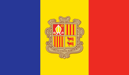 Andorra flag, vectorのイラスト素材