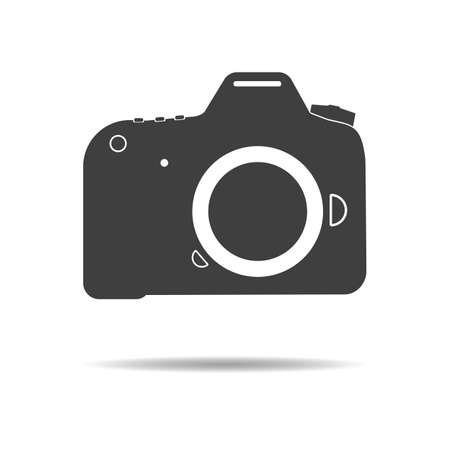 DSLR Camera icon - simple flat design, vectorのイラスト素材