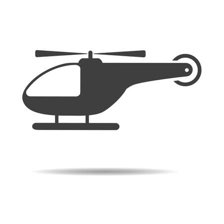 Helicopter icon isolated on white background - simple flat design, vectorのイラスト素材
