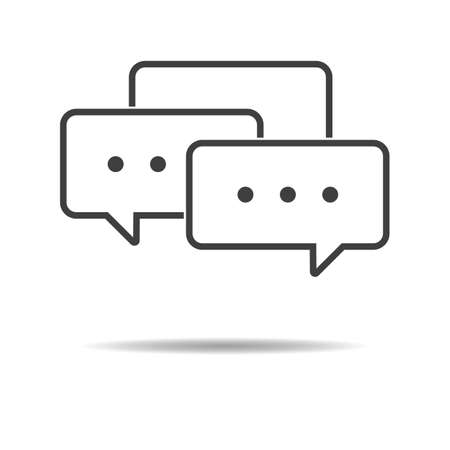 Trendy chat icon - simple flat design isolated on white background, vectorのイラスト素材