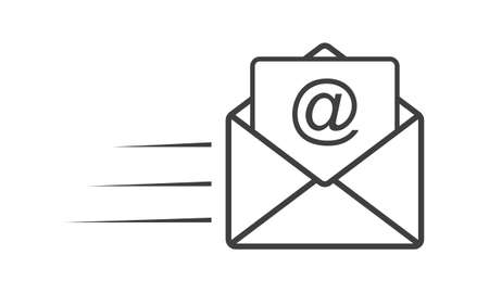 Email icon - simple flat design isolated on white background, vectorのイラスト素材