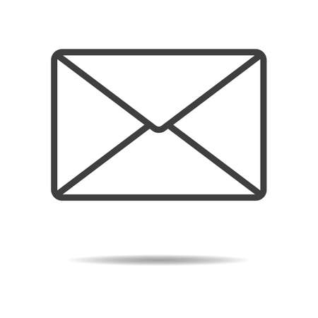 Envelope icon - simple flat design isolated on white background, vectorのイラスト素材