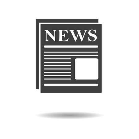Newspaper icon - simple flat design isolated on white background, vectorのイラスト素材