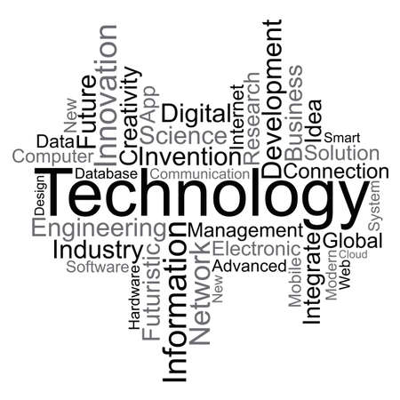 Technology word cloud, vectorのイラスト素材