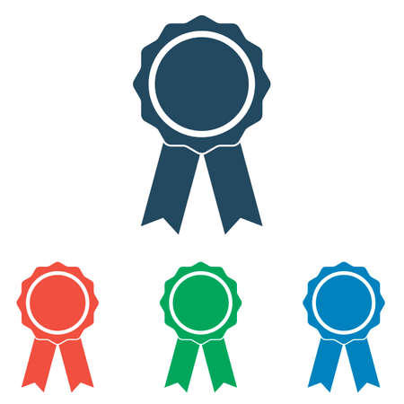 Award icon set - simple flat design isolated on white background, vectorのイラスト素材
