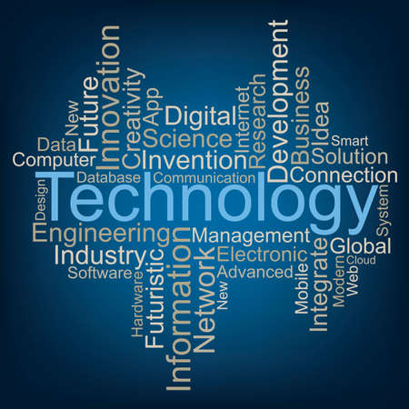 Technology word cloud, vectorのイラスト素材