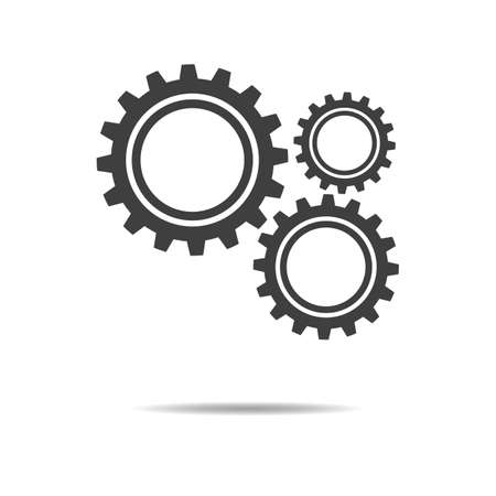 Gear icon - simple flat design isolated on white background, vectorのイラスト素材
