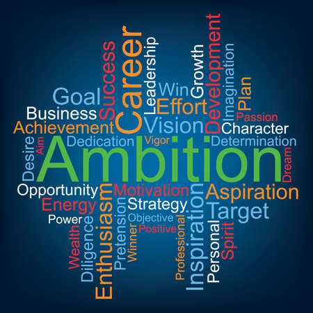 Ambition word cloud concept.のイラスト素材