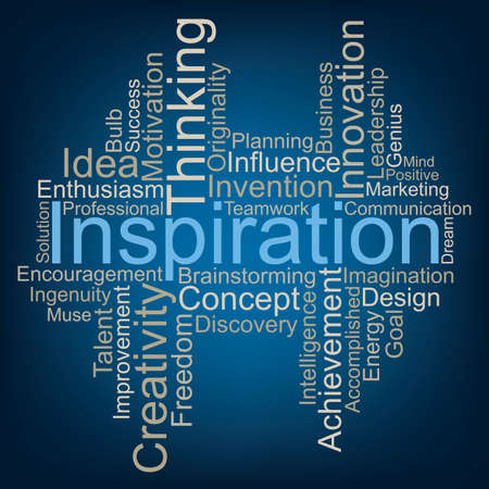 Inspiration word cloud, vectorのイラスト素材