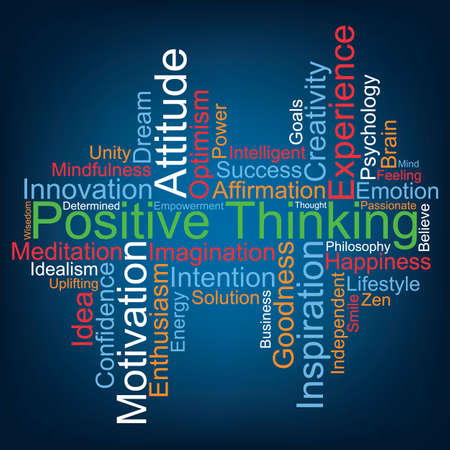 Positive Thinking word cloud, vectorのイラスト素材
