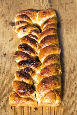Strudel on a Wooden Table Resting 