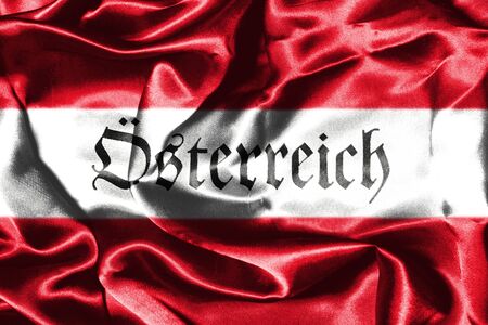 Austrian Flag Grunge Looking With Country Name On Itの写真素材
