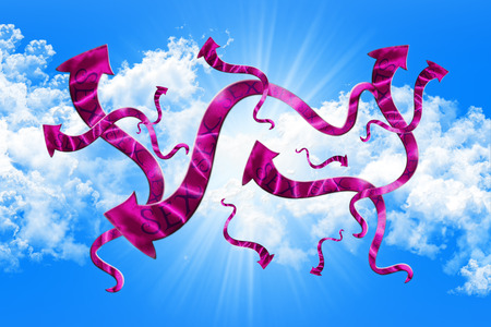 Sex Concept. Arrows With Sex Written On It Showing The Way On Sky and Clouds Background 3D illustrationの写真素材