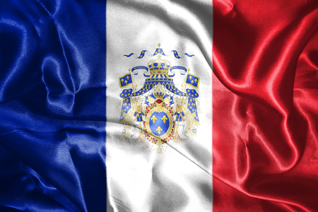 National Flag Of France With Coat Of Arms On It 3D illustrationの写真素材