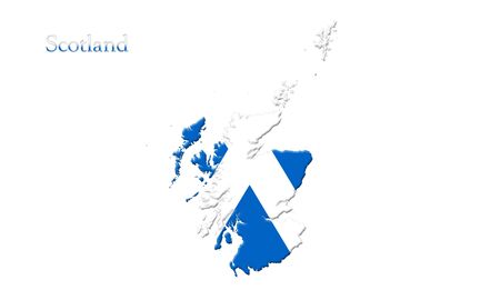 Map Of Scotland With Flag On It Isolated On White Background 3D illustrationの写真素材
