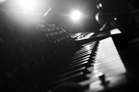 Piano Keyboards In Music Studio. Musical Instruments の写真素材