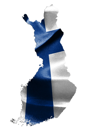 Finland Map With Flag On It 3D Illustrationの写真素材