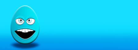 Easter Egg With Eyes and Mouth Face Expression 3D Illustrationの写真素材