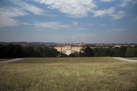 Schonbrunn Palace or Schloss SchÃ¶nbrunn. Imperial summer residence in Vienna, Austriaの写真素材