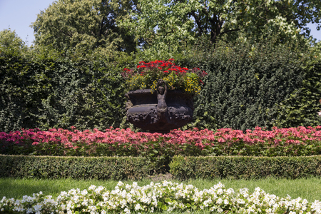 Beautiful Garden Of The SchÃ¶nbrunn Palace in Vienna, Austriaの写真素材