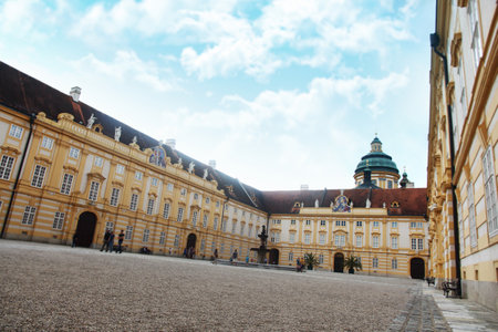 Melk, Austria - July 08 2018: Monastery of Melk, Benedictine Abbey In Wachau Valley in Lower Austriaのeditorial素材