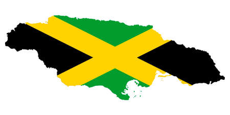 Jamaica map flat look isolated on white 3D illustrationの写真素材