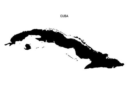 Cuban map silhouette isolated on white background 3D illsutrationの写真素材