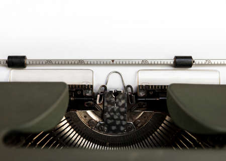 Vintage typewriter closeup. Blank paper sheet for copy space or add text. Writer and blogger conceptの写真素材