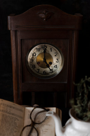 Old Antique clock. Symbol of passing timeの写真素材
