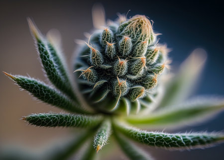 Cannabis Flower. Marijuana bud Macro shot. High detail closeup. Ai generative illustrationの素材