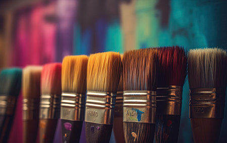 Artist's paint brushes. Ai generative illustrationの素材