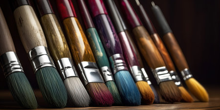 Artist's paint brushes. Ai generative illustrationの素材