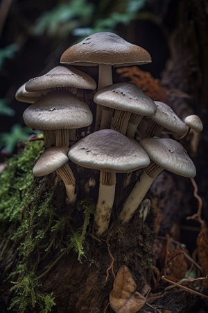 Mushrooms in the forest. Ai generativeの素材