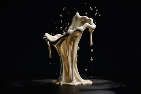Milk splash. White color liquid splashing. Ai generative illustrationの素材