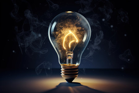 Light bulb. Innovative idea and creative thinking concept. Ai generativeの素材