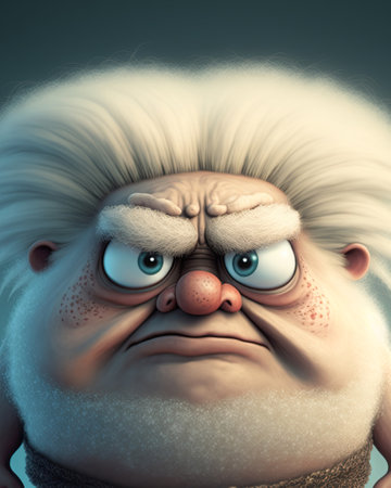 Angry Viking of the north. Cartoon character. Ai generative illustrationの素材