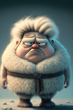 Angry Viking of the north. Cartoon character. Ai generative illustrationの素材