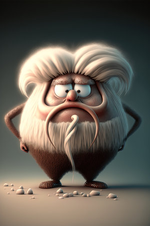 Yeti monster cartoon character. Ai generative illustrationの素材