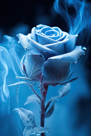 Frozen rose poster design. Ai Generative illustrationの素材