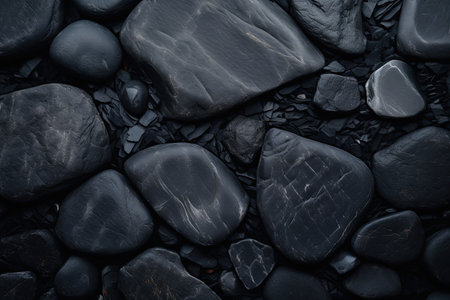Dark stone background. Top view composition. Ai Generativeの素材