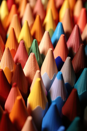 Coloring pens closeup macro shot. Ai Generative imageの素材