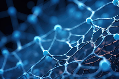 Neuron cells viewed under the microscope. Ai generative illustrationの素材